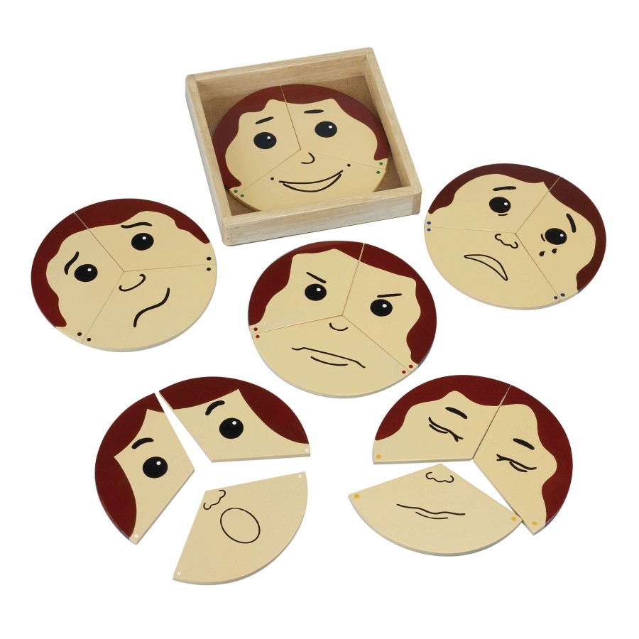 Games And Puzzles Educational Toys | Wooden Emotions Puzzle Set In Box