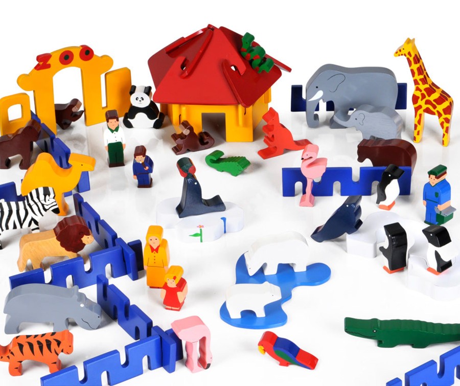 Small World Educational Toys | Wooden Zoo Play Set