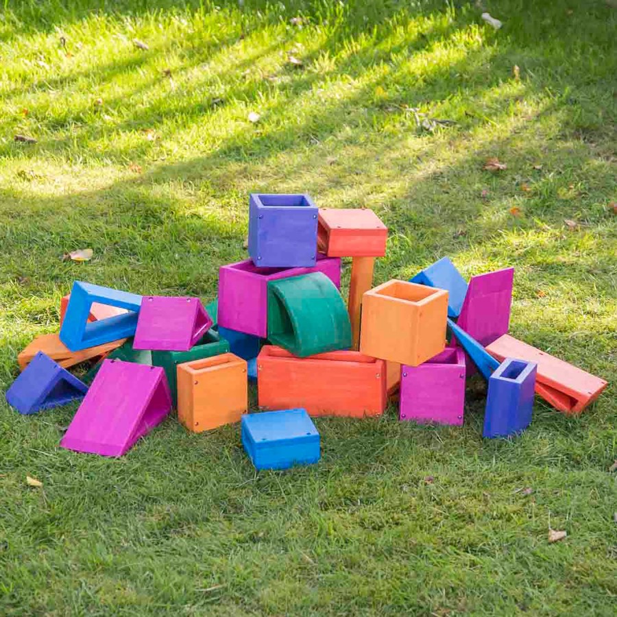 Construction Educational Toys | Outdoor Colour Hollow Block Set (27 Pcs) No Tray