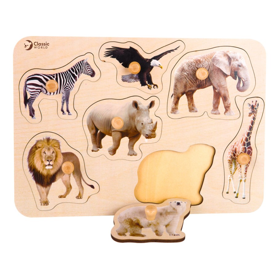 Wooden Classic World | Classic World Wild Animal Puzzle