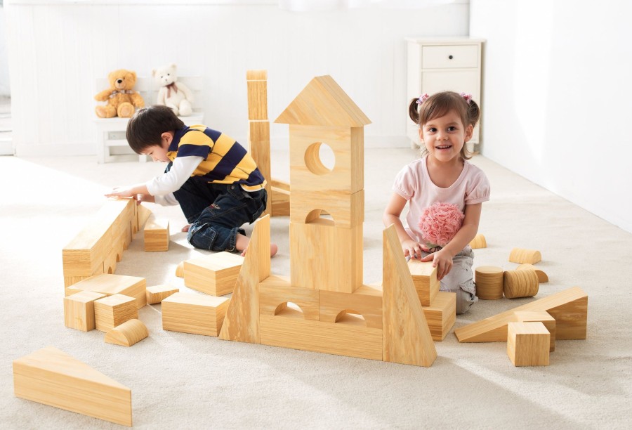 Construction Weplay | Softwood Effects Blocks 8Cm Thick - Set Of 56