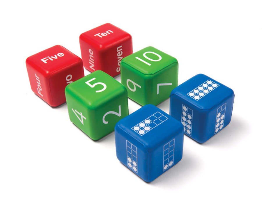 Games And Puzzles Educational Toys | Ten Frame And Number Dice - Set Of 6