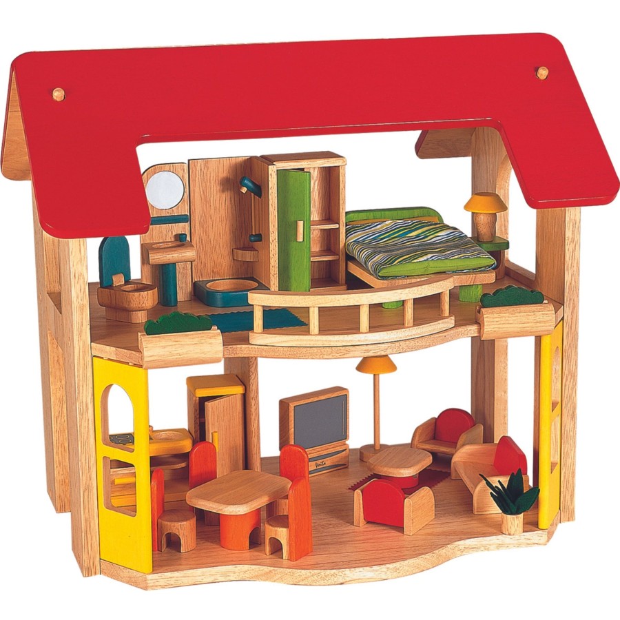 Role Play Educational Toys | Wooden Dolls House And Furniture